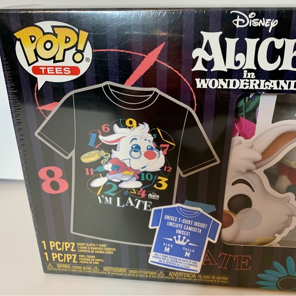 NWT. Funko POP & tee Alice in Wonderland- White Rabbit Flocked - Picture 3 of 9